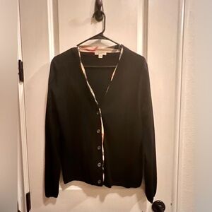 Burberry Black Cardigan with Signature Trim